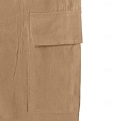 cheap Holiday-Men's Cotton Linen Shorts Shorts Summer Shorts Beach Shorts Drawstring Pocket Elastic Waist Plain Comfort Breathable Knee Length Outdoor Beach Vacation Vacation Fashion Black White Inelastic