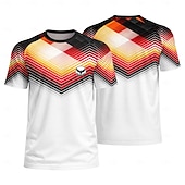 baratos Camisetas e Regatas de Corrida-Camiseta de futebol masculina estilo alemão, com estampa geométrica, ideal para o verão, manga curta, proteção solar UPF 50, secagem rápida, tecido de malha respirável, modelo 2026, perfeita para
