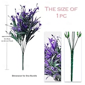 economico Fiore finti-12 bouquet di fiori artificiali viola brillante con protezione UV, piante artificiali realistiche, adatte per decorazioni interne ed esterne, perfette per appendere fioriere e giardini.