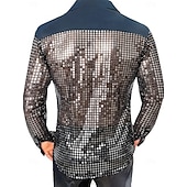 baratos Tops-Retro Vintage Anos 70 Anos 80 Japonesa/Curta Hippie Discoteca Paetês Metálico Brilhante Fantasia Homens Fantasia de Carnaval Natal Dia Das Bruxas Carnaval Festa Parada do Orgulho Mês do Orgulho Adulto