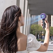 abordables Ventilateurs-Ventilateur portable avec compresse froide, mini-ventilateur 3 en 1 rechargeable par USB, utilisable à la main, sur pied ou à suspendre, idéal pour les voyages et le maquillage.