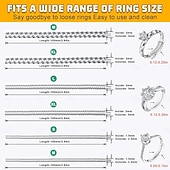 abordables Arts, artisanat et couture-Ajusteurs de taille de bague pour bagues trop grandes (lot de 14) : ajusteurs invisibles en silicone, protège-bagues, entretoises et redimensionneurs pour femmes et hommes. Permet de réduire la taille
