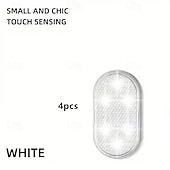 abordables Gadgets pour intérieur de voiture-Lot de 4 lampes d'ambiance LED sans fil pour l'intérieur de voiture, rechargeables par USB, à capteur tactile et aimantées, pour plancher, portières et coffre, étanches et compactes, disponibles en