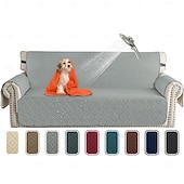 Недорогие Чехол для дивана-Водонепроницаемый нескользящий чехол для дивана для домашних животных, однотонный, защищает диван от мочи, моющийся чехол для мебели для собак и кошек.