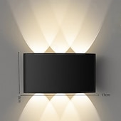 billiga utomhus vägglampor-upp- och nerljus utomhus, utomhusvägglampor ip54 vattentät, 3000k modern vägglampa, LED-vägglampa badrum vägglampa aluminium för trädgård, sovrum, hall, trappor (svart)