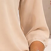 cheap Plain Blouses-Women's Shirt Summer Shirt Casual Shirt Chiffon Tops Ruched Buttons Solid Color Plain Elegant Vacation Fashion 3/4 Length Sleeve V Neck Regular Tops Daily Streetwear Holiday Apricot Summer Spring Fall