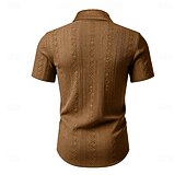 Χαμηλού Κόστους Ανδρικά Smart Casual πουκάμισα-Ανδρικά Πουκάμισο Casual πουκάμισο Πουκάμισο με κουμπιά Πουκάμισο ζακάρ Μαύρο Λευκό Πράσινο Ανοικτό Βαθυγάλαζο Καφέ Κοντομάνικο Σκέτο Κολάρο Πουκαμίσου Causal Καθημερινά Ζακάρ Ρούχα