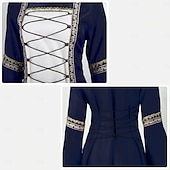  Medievale Rinascimento Vestito Costume di fantasia Strega Vichingo Costume Per donna Celtico Fantasia Halloween Carnevale Performance LARP Fiera Rinascimentale Adulti Vestito