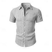 Χαμηλού Κόστους Ανδρικά Smart Casual πουκάμισα-Ανδρικά Πουκάμισο Casual πουκάμισο Πουκάμισο με κουμπιά Πουκάμισο ζακάρ Μαύρο Λευκό Πράσινο Ανοικτό Βαθυγάλαζο Καφέ Κοντομάνικο Σκέτο Κολάρο Πουκαμίσου Causal Καθημερινά Ζακάρ Ρούχα