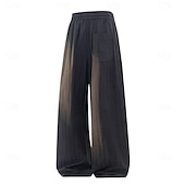 abordables pantalones casuales-Hombre Pantalones Pantalones casuales Pantalones anchos Jacquard Correa Bolsillo Plano Comodidad Suave Casual Diario Exterior Vacaciones Moda Negro Morado Rígido
