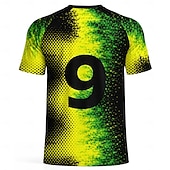  男女兼用(儿童不要选这个) 幾何学模様 勾配 抽象的 ブラジル サッカーの夏 グローバルマッチ ランニングトップ ランニングＴシャツ 夏 半袖 UPF 50 速乾性 高通気性 ジム ランニング Track フィットネス ブラック / イエロー スポーツウェア アクティブウェア