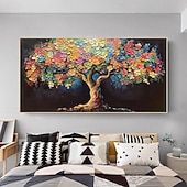 cheap Tree Oil Paintings-Mintura Handmade Textured Tree Flowers Oil Paintings on Canvas Wall Art Decoration Modern Abstract Pictures For Home Decor Rolled Frameless Unstretched Painting