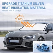 baratos Para-sóis e Viseiras para automóveis-Protetor solar dobrável para para-brisa de carro, refletor prateado contra raios UV, bloqueia o calor e mantém o veículo fresco, tamanho universal para a maioria dos sedãs, SUVs e caminhonetes,