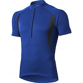 Недорогие Мужские джерси-Муж. Велокофты Лоскутный узор С короткими рукавами Велоспорт Джерси Верхняя часть с 3 задними карманами Устойчивость к УФ Быстровысыхающий Задний карман Впитывает пот и влагу Виды спорта