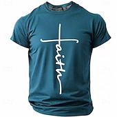  Hombre Cruz Fe Camiseta Manga Corta Camiseta Impresión 3D Cuello Barco Camisa Moda Design Sencillo Casual Diario Fiesta Rojo Verano Primavera Ropa S M L XL XXL XXXL