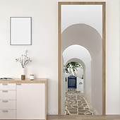 voordelige Muurstickers-Verwijderbare zelfklevende pvc-deursticker, decoratieve sticker voor muur en deur. &amp;Glazen sticker voor slaapkamer, woonkamer, badkamer, kamer – 30,3 x 78,7 inch