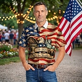 Χαμηλού Κόστους Αριστος-250ή Επέτειος ΗΠΑ Μπλούζα / Πουκάμισο Γεωμτερικό Ρετρό / Βίντατζ Καθημερινό Δεκαετία '70 για Ανδρικά Ενηλίκων Άλλες εκτυπώσεις για Ημέρα ανεξαρτησίας 4η Ιουλίου Πάρτι