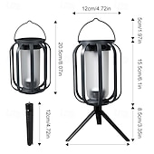 levne Světla cesty &amp; lucerny-venkovní solární &amp;USB dobíjecí kempingová lucerna, závěsné světlo, 4 režimy svícení, vodotěsná LED lampa na zahradu, terasu, kempování, domů, stativ – perfektní ambientní, dekorativní a venkovní
