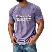  T-shirt vintage rétro classique pour homme, édition limitée 1966, motif graphique, délavage à l'acide, col rond, manches courtes, cadeau idéal pour le 60e anniversaire de papa ou grand-père, vêtement