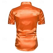 halpa Topit-Retro / vintage Disko 1980 luku Pusero Lyhyet hihat Disko Kiiltävä metallinen Yhtenäinen väri Naamiaispuku Miesten Karnevaali Juhla Baari Yökerho Aikuiset Pusero Kevät kesä