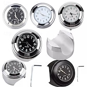 preiswerte Luftreininiger fürs Auto-2-teiliges Motorrad-Lenkeruhr- und Thermometer-Set, wasserdichte Chrom-Quarzuhr &amp;Temperaturanzeige für 7/8"- und 1"-Lenker, universell passend für Cruiser- und Chopper-Motorräder, schwarz oder silber