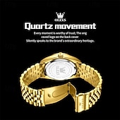 voordelige Quartz Watches-OLEVS Mens Luxury Watch Classic Green Face Two Tone Silver Gold Stainless Steel Waterproof Quartz Wristwatch with Date Luminous Hands Business Dress Fashion Watches for Men Gifts