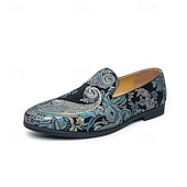 ieftine Mocasini-Mocasini bărbătești negri, aurii, în stil baroc, pantofi eleganti, brodați, încălțăminte formală de lux pentru nunți, banchete, petreceri, baluri de absolvire, spectacole și ținute de seară statement