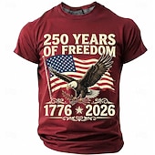  4. Juli 2026 250. Herren Lustig T Shirt Kurzarm T-Shirt 3D-Druck Rundhalsausschnitt Hemd Mode Designer Einfach Lässig Täglich Party Wasserblau Sommer Frühling Bekleidung S M L XL XXL XXXL