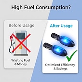 abordables Electrónica para el coche-Pack de 2 ahorradores de combustible para coche, dispositivo plug and play para ahorrar combustible en vehículos de 12 V, potente economizador de combustible para automóviles, ahorrador de gasolina