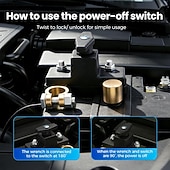cheap Vehicle Service-2PCS Car Battery Power Cut-Off Switch Breaker, Stable Transmission High Conductivity Pure Copper Disconnect Switch, Smart Car Battery Disconnect Switch for Boat Rv Car Truck Supplies