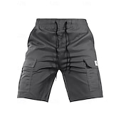 cheap Classic-Men's Tactical Cargo Cargo Shorts Shorts Casual Shorts Drawstring Pocket Elastic Waist Plain Comfort Breathable Knee Length Casual Daily Outdoor Vacation Fashion Blue Black Micro-elastic