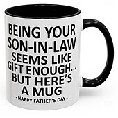 voordelige Mokken &amp; Bekers-Grappige cadeaumok voor papa, je schoonzoon zijn is al een cadeau op zich. Een leuk Vaderdagcadeau, een bijzondere koffiemok, een verjaardagscadeau voor papa, een keramische koffiekop voor koffie,