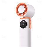 economico Luci e lanterne da campeggio-Ventilatore portatile Turbo Fan ricaricabile tramite USB, ideale per collo e mani, con luce notturna integrata, 5 velocità regolabili, testa girevole, mini ventilatore personale per raffreddamento in ambienti interni, esterni, viaggi e campeggio.