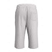 ieftine Vacanţă-Bărbați Pantaloni scurți din in Pantaloni scurți de vară Pantaloni scurți de plajă Cordon Buzunar Talie elastică Culoare solida Confort Respirabil Lungime gambă Casual Zilnic Plajă Vacanță Modă Negru