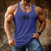 baratos Treningsskjorter uten armer-Men's Tank Top Vest Undershirt Sleeveless Shirt Sleeveless Crew Neck V Neck Scoop Neck Summer Plain Fashion Sporty Classic Quick Dry Casual Gym Street Black White Yellow Top Tee for Men