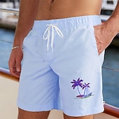 economico Piante e Fiori Tropicali-Per uomo Albero di Cocco Piante Tropicali Costumi da bagno Costumi da bagno Pantaloncini da bagno Pantaloncini da Surf Misura del girovita medio Hawaiano Vacanza al Mare Tasche Laterali fodera in