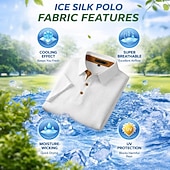  Homme Polo en seersucker Ice Silk Texturé Occasionnel Vacances Col Rabattu Manche Courte Mode Basique Bloc de Couleur Boutons Respirable Printemps & Été Bleu Polo en seersucker Ice Silk