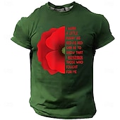 Memorial Day Remembrance Day I Wear A Little Poppy As Red As Red Can Be Men's Patriotic Remember Those Who Fought For Me Graphic T Shirt Short Sleeve Tee Designer Clothing Apparel S M L XL XXL XXXL