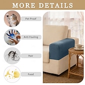 abordables Housse de fauteuil et d'accoudoir de canapé-Housses d'accoudoirs pour chaises et canapés, housses d'accoudoirs de canapé en jacquard spandex, protection antidérapante pour meubles, housses lavables pour fauteuils inclinables