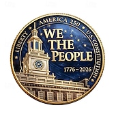 levne 250. výročí USA-Pamětní mince k 250. výročí USA 1776-2026, vlastenecká medaile orla bělohlavého, e pluribus unum, 250 let svobody, sběratelský dárek z americké historie