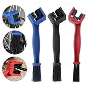 economico Accessori lavaggio auto-moto da 6 &amp;Spazzola per la pulizia della catena della bicicletta, strumento di manutenzione a 3 lati per ingranaggi, pignone e cassetta, kit di pulizia per MTB e bici da strada, 3 colori (blu, rosso,