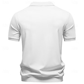 ieftine Polo clasic pentru bărbați-Bărbați Polo Tricouri polo Casual Stradă Rever Manșon scurt De Bază Modern Simplu Ușor Nasturi Vară Primăvară Fit regulat Albastru piscină Negru Alb Maro Bej Polo