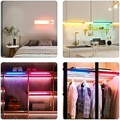 levne senzorová noční světla-3ks rgb atmosférické osvětlení skříňky nabíjecí magnetická indukční LED pohybový senzor noční světlo bezdrátové osvětlení skříňky šatní skříně ložnice není třeba vrtat otvory ani pokládat dráty snadná