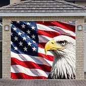 billige 250. jubileum-Dekorasjoner til garasjeporten i anledning av 250-årsjubileet for den amerikanske uavhengighetsdagen, fyrverkeri, patriotisk garasjeportbakgrunn, dekor til amerikansk flagg, frihetsminnefest