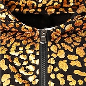 levne Topy-Retro Disko 80. léta Kamizelka Bez rukávů Disko Lesklá metalíza Leopard Maškarní kostým Pánské předvečer Všech svatých Karneval Párty Bar Noční klub Dospělí Vrchní deska Jaro léto