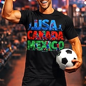  男性用 レタード カナダ サッカーの夏 グローバルマッチ ランニングＴシャツ 夏 半袖 UPF 50 速乾性 高通気性 ジム Track フィットネス ブラック スポーツウェア アクティブウェア