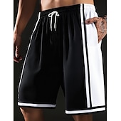 abordables Shorts décontractés-Homme Short actif Shorts de survêtement Shorts Shorts d'été Cordon de serrage Taille Élastique Bloc de Couleur Longueur Genou Occasionnel Quotidien Extérieur Sports Streetwear Noir Blanche