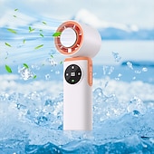 economico Luci e lanterne da campeggio-Ventilatore portatile Turbo Fan ricaricabile tramite USB, ideale per collo e mani, con luce notturna integrata, 5 velocità regolabili, testa girevole, mini ventilatore personale per raffreddamento in ambienti interni, esterni, viaggi e campeggio.