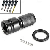 tanie Narzędzia ręczne-Adapter z napędem kwadratowym 1/2 cala na gniazdo sześciokątne 1/4 cala, adapter do uchwytu wiertarskiego do klucza udarowego pneumatycznego i elektrycznego, wiertarki udarowej, klucza grzechotkowego