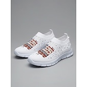  Women's USA Knit Slip-On Sneakers - Lightweight Breathable Walking Shoes, Patriotic Casual Style for Parades, Independence Day, Travel & Daily Wear